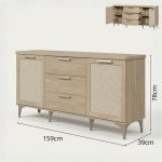 HOSHI 150cm Sideboard-Oak - Image 2