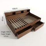 IRENE Single & Super Single Drawer Storage Daybed-Walnut - Image 3