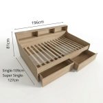 IRENE Single & Super Single Drawer Storage Daybed-Oak - Image 4