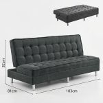 JUNEAU 3 Seater Sofa Bed-Grey - Image 3