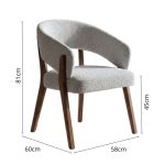 KALUA Wooden Lounge Chair-Grey Fleece - Image 6