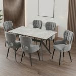 KAZE 6 Seater Sintered Stone Dining Set-Grey
