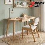 [Package] LARRIE 120CM 2 In 1 Wooden Study Set-Natural