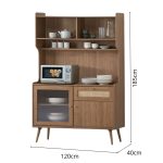 MANOR 120cm Kitchen Cabinet Cabinet-Light Walnut - Image 4