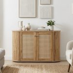 MILOS 120cm Curved Sideboard-Wotan Oak