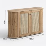 MILOS 120cm Curved Sideboard-Wotan Oak - Image 3