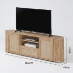 MILOS 180cm Curved TV Cabinet-Wotan Oak - Image 3