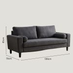MONZA 3 Seater Sofa-Dark Grey - Image 4