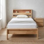 MORI Single Wooden Bed Frame With LED Ambient Light-Natural - Image 3