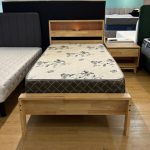 MORI Single Wooden Bed Frame With LED Ambient Light-Natural - Image 12