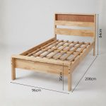 MORI Single Wooden Bed Frame With LED Ambient Light-Natural - Image 11