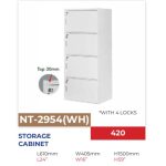 NOBLE 4 Door Storage Cabinet With Key Lock-White - Image 4