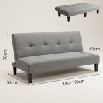 OLIVE 3 Seater 140/170cm Sofa Bed-Grey - Image 5