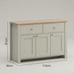 ORION 110cm 3 Door 2 Drawer Sideboard-Grey - Image 3