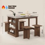 PALLAS 4 Seater Dining Set-Summer Oak - Image 4