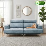 REIMS 3 Seater Pet Friendly Push Back Sofa-Sky Blue