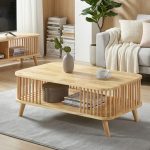 SAMOS 100cm Solid Wood Coffee Table-Natural - Image 2
