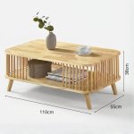SAMOS 100cm Solid Wood Coffee Table-Natural - Image 3