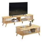 [Package] SAMOS 150cm 2 In 1 Solid Wood Living Set-Natural - Image 3