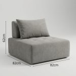 SOFIA 1 Seater Modular Sofa-6 Colors - Image 2