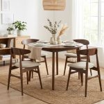 TENURE 4 Seater Round Dining Set-Walnut - Image 2