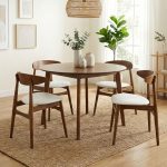 TENURE 4 Seater Round Dining Set-Walnut