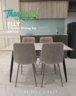 ELLY 4 Seater Sintered Stone Dining Set-Beige - Image 11