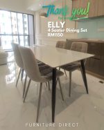 ELLY 4 Seater Sintered Stone Dining Set-Beige - Image 13