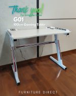 G01 100cm Gaming Table With LED Light-White - Image 6