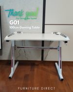 G01 100cm Gaming Table With LED Light-White - Image 7