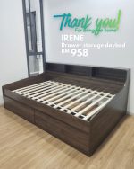 IRENE Single & Super Single Drawer Storage Daybed-Walnut - Image 5