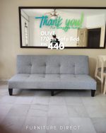 OLIVE 3 Seater 140/170cm Sofa Bed-Grey - Image 8