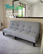 OLIVE 3 Seater 140/170cm Sofa Bed-Grey - Image 9