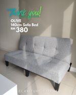 OLIVE 3 Seater 140/170cm Sofa Bed-Grey - Image 11