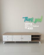 VETTA 180cm TV Cabinet-Oak+White - Image 5
