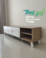 VETTA 180cm TV Cabinet-Oak+White - Image 7