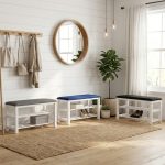 TIVOLI 80cm Storage Shoe Bench-3 Colors - Image 2