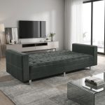TOPEKA 3 Seater Sofa Bed With Armrest-Grey - Image 5