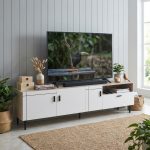 TOSCANA 180cm TV Cabinet-Oak+White - Image 2