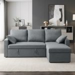 UMBRIA 3 Seater Storage Sofa Bed-Grey
