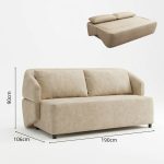 VENETO 3 Seater Flip Open Sofa Bed-Beige - Image 4