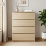 [Premium Grade ] VESTA 4 Drawer Chest-Oak