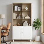 VETTA 2 Door High Bookcase-Oak+White