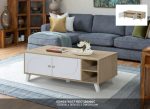 VETTA 120cm Coffee Table-Oak+White - Image 3