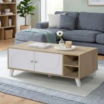 VETTA 120cm Coffee Table-Oak+White