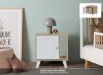 VETTA 1 Door Bedside Table-Oak+White - Image 4