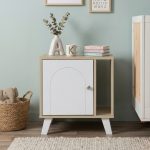 VETTA 1 Door Bedside Table-Oak+White