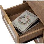 DALLAS 2 Drawers Bedside Table-Wotan Oak - Image 6