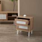 DALLAS 2 Drawers Bedside Table-Wotan Oak - Image 5