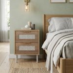 DALLAS 2 Drawers Bedside Table-Wotan Oak - Image 2